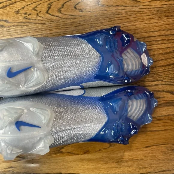 Nike Vapor Edge Elite 360 Flyknit Gray Blue Football Cleats  display picture 2